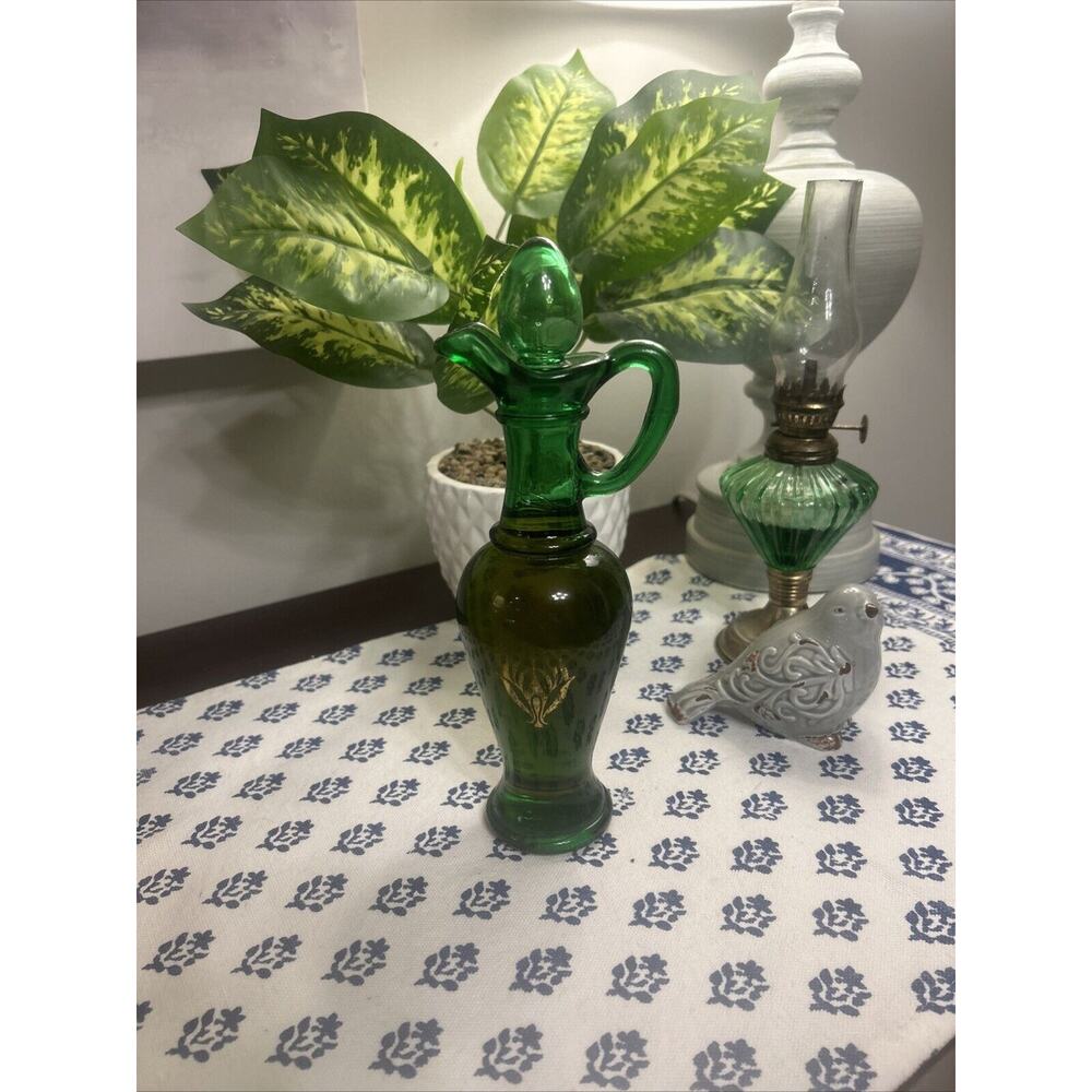 Vintage AVON Nile Green Bath Urn Bird of Paradise Bath Oil 6 fl oz -3/4 Full!!